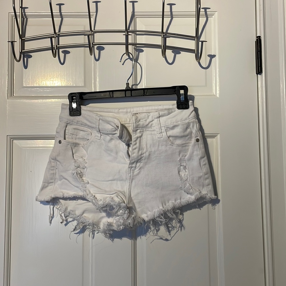 White denim shorts size S